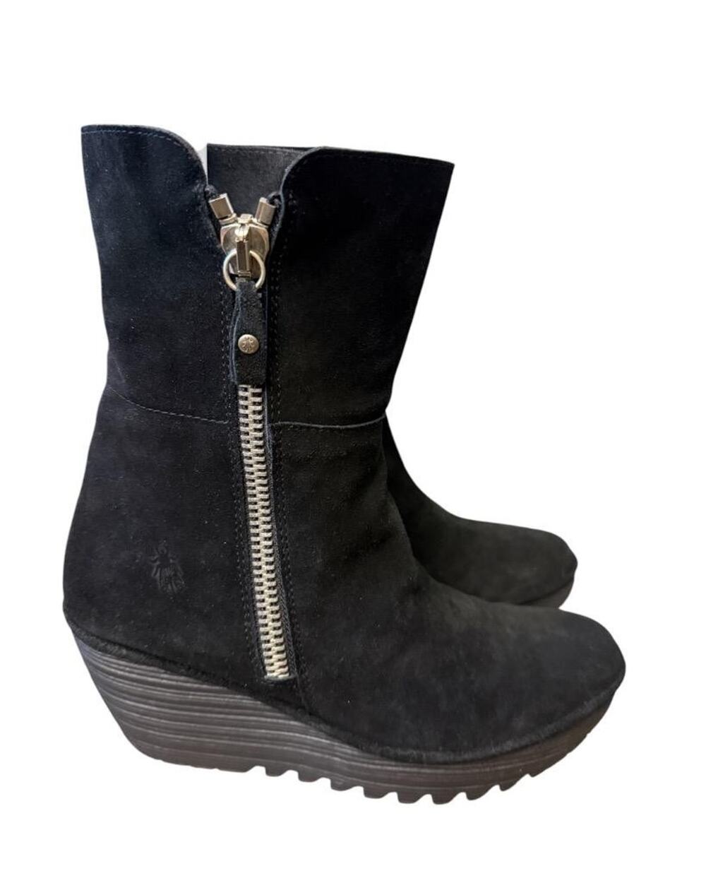 Fly London Yex Suede Wedge Boot Women size 41 US 10